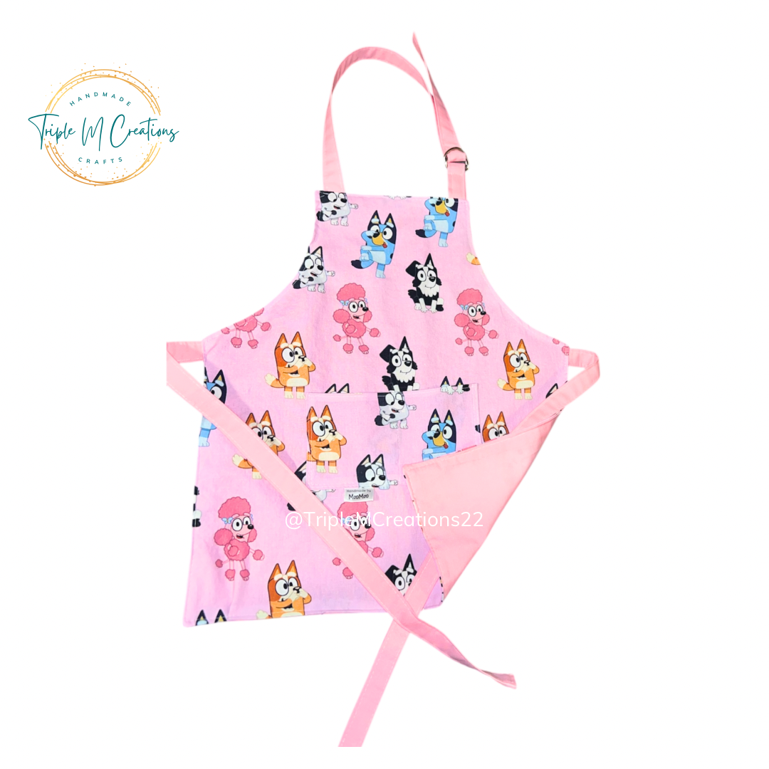 Toddler/Kids Apron (Blue Dog Family)