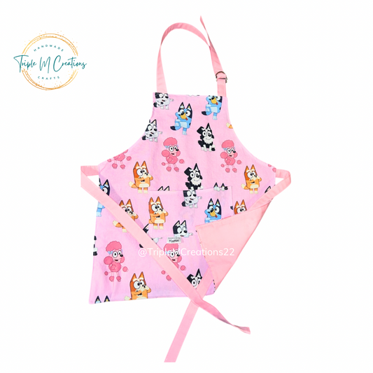 Toddler/Kids Apron (Blue Dog Family)