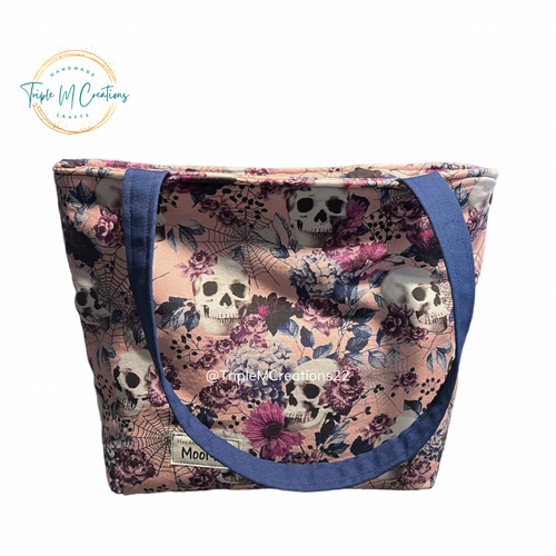 Lunch Tote Bag (Pink Skulls)