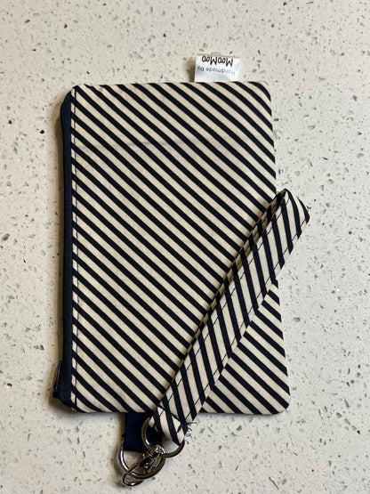 Wristlet Wallet (Navy Stripes)